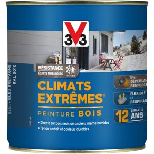 - Peinture bois extérieur Climats extrêmes® bleu bretagne satiné 0.5 l