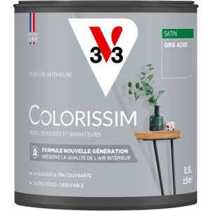 - Peinture murale intérieure Colorissim® Gris acier Satin 0,5L - Gris acier