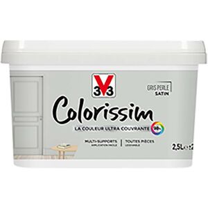 - Peinture Multi-supports Colorissim Satin Gris perle 2,5 l - Gris perle