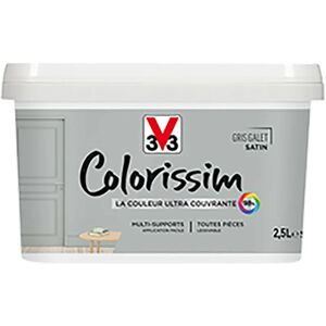 - Peinture Multi-supports Colorissim Satin Gris galet 2,5 l - Gris galet