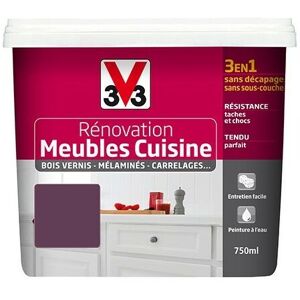 Rénovation Meubles Cuisine (Bois vernis-Mélaminés-Stratifiés) Satin Cassis 0,75 l - Cassis - V33