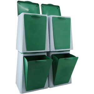 Poubelle de recyclage plastique modulaire ecube, 4 Compartiments - Capacité 40 l - Vert - Vileda - Publicité