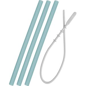 Minikoioi Flexi Straw with Cleaning Brush paille en silicone avec brosse Aqua Green 3 pcs