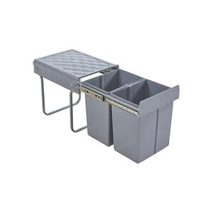 Premium XL Poubelle encastrable Froland 2 x 20 litres 48 x 34 x 42 cm gris [en.casa] - Publicité