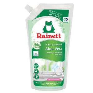 Pack de 8 - Rainett - Liquide Vaisselle Ecologique Aloe Vera Recharge 1l - Publicité
