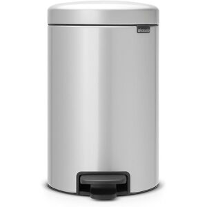 Brabantia Poubelle à Pédale newIcon, 12 litres, Fermeture Silencieuse, Seau en Plastique - Metallic Grey