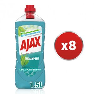 Pack de 8 - AJAX nettoyants ménagers Ajax d'origine Végérale Trad Eucalyptus 1,25l - Publicité