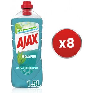 Pack de 8 - AJAX nettoyants ménagers Ajax d'origine Végérale Trad Eucalyptus 1,25l - Publicité