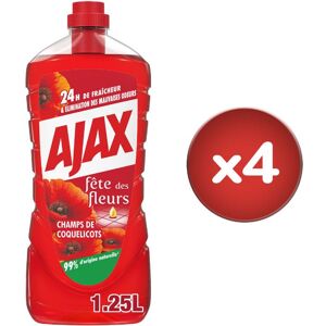 Pack de 2 - Lot de 2 Nettoyants Ménager Sol & Multi Surfaces Ajax Fête des fleurs Champs de Coquelicots - Publicité