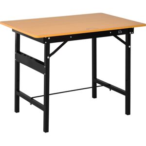 HOMCOM Établi atelier pliant table de travail pliable avec règle et rapporteur MDF table atelier 100 x 60 x 75,5 cm  jaune noir