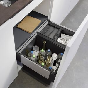 Blanco Select II Poubelle de tri sélectif, avec 1 couvercle de poubelle et 1 couvercle de bac, pour meuble bas 60 cm, 526205,