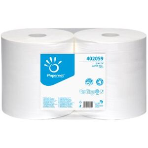 PAPERNET 402059 Spécial Essuie-tout Industriel, Cellulose Pure Ecolabel, Gaufrage Micro, Blanc (Pack de 2) - Publicité