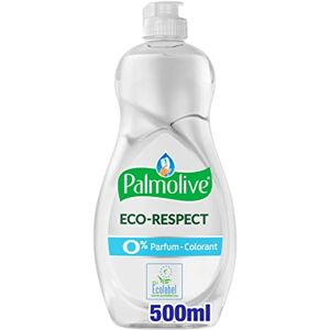 Palmolive Liquide Vaisselle  Éco-Respect Hypoallergénique 0% Parfum, 0% Colorant Ecolabel Produit Dégraissant Pour une Vaisselle Étincelante Flacon 500 ml - Publicité