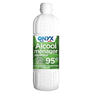 Onyx Alcool Ménager Supérieur 95° Désinfectant Nettoyant Élimine les Bactéries et Microbes Ecocert 100% d'Ingrédients d'Origine Naturelle Fabrication Française 1L - Publicité