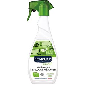 STARWAX SOLUVERT Nettoyant Multi-Usages à l'Alcool Ménager 500ml Idéal pour Nettoyer au Quotidien Toutes les Surfaces de la Maison Ecocert - Publicité