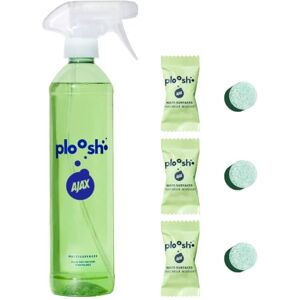 AJAX Ploosh  fraîcheur muguet nettoyant multi-surfaces 3x6g pastilles = 3x500ml = 1500ml Spray multi-usages Bouteille réutilisable et recyclabe Pastilles à 97% d'ingrédients d'origine naturelle - Publicité