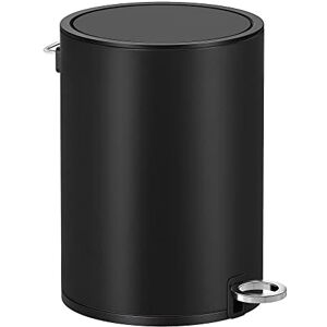 SONGMICS Poubelle 3L, Poubelle de Salle de Bain, Petit, avec Couvercle, Fermeture en Douceur, Seau Intérieur Amovible en Plastique, pour Salle de Bain, Bureau, Acier, Noir d'encre LTB011B01 - Publicité