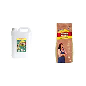 STARWAX FABULOUS Vinaigre Blanc 9.5° sans Parfum 6L Anti-Calcaire Puissante Vertus Domestiques Ecocert &  FABULOUS Cristaux de Soude 1kg -Nettoyant Multi-usages - Publicité