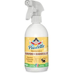 Paulette Savon de Marseille Dégraissant Surpuissant au Bicarbonate, Multi-Surfaces Ecocert Fabriqué en France 500 ml - Publicité