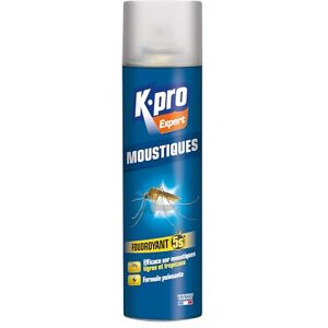 K.PRO Expert Spray Aérosol Anti Moustiques dont Moustiques Tigres et Tropicaux Action Immédiate Formule Ultra Puissante Technique Professionnelle 400ml - Publicité