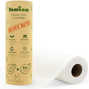 Bambaw Essuie-tout lavable   Papier Absorbant réutilisable en bambou   Multi-usage   Antibactérien   Résistant, épais et absorbant   20 feuilles réutilisables - Publicité