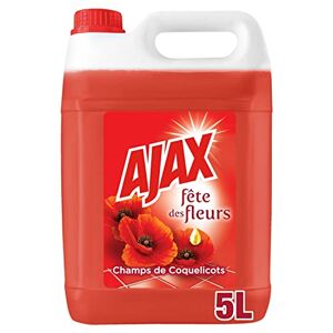 AJAX Nettoyant Ménager Multi surfaces & Sol Fête des Fleurs, Parfum Coquelicots Sans rinçage Idéal collectivités -Grand Format Bidon de 5L - Publicité