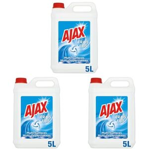 AJAX Nettoyant Ménager Sol & Multi Surfaces  Frais Sans Rinçage Formule Ecoresponsable Format économique 5L (Lot de 3) - Publicité