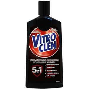 Vitroclen Crème Nettoyant Plaques Vitrocéramique Dégraissant/Désincruste sans Rayer/Ultra Brillance, 200 ml - Publicité