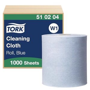 Tork 510204 Chiffon de nettoyage multi-usages Premium, compatible avec le système W1 / un pli 380m x 42,8cm 1 bobine Bleu - Publicité