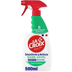 La Croix Nettoyant Ménager  Multi surfaces Spray Désinfectant sans Javel 6 Ingrédients seulement Citrron, Transparent, 500 ml - Publicité