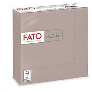 Fato Lot de 50 Serviettes de Table Papier Jetables , Idéal Pour Les Repas Et Buffets, Taille 33x33, Pliés en 4 et 2 Plis, Couleur Gris Perle, 100% Pure Cellulose, Certifié FSC - Publicité