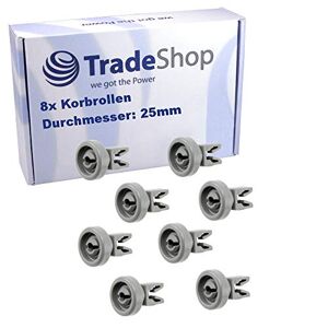 Trade-Shop Lot de 8 roulettes de panier Ø 25 mm pour Privileg 558350_10947 559137_10927 568450_11040 574968_10915 580329_11000 583288_11074 58328328328328 58 93_11. 075 583295_11076 583661_11023 - Publicité