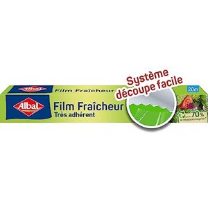 Albal Film Fraicheur 20m Film étirable Préserve la fraicheur des aliments Adhérent 70% de ressources recyclées - Publicité