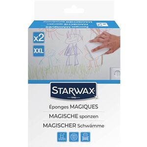 STARWAX Eponges magiques Lot de 4x2 Elimine les traces Gommer les taches Non rayantes Facile à nettoyer format XL pratique et économique Conception française - Publicité