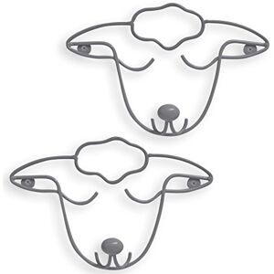 Balvi Patère The Sheep Couleur Gris Lot de 2 Porte-Manteaux en Forme de tête de Mouton Métal - Publicité