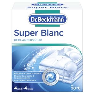 Dr. Beckmann Poudre Sachet Super Blanc reblanchisseur 4 Sachets X 40g [L'emballage peut varier] - Publicité