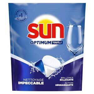Sun Optimum Pastilles Lave-Vaisselle Tout-en-1, 34 Capsules, Nettoyage impeccable avec action brillance - Publicité