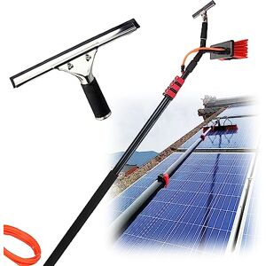 KUentz Tige De Nettoyage Panneau Solaire Photovoltaïque 3.6M-10.8M, Nettoyage Solaire Panneaux, Nettoyeur Extensible Toit Véranda, De Pulvér Isation d'eau De Panneau Solaire Kit Brosse Haute Fenêtre - Publicité