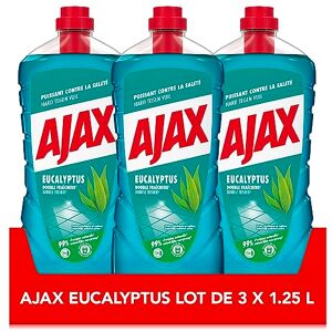 AJAX nettoyant ménager sol & surfaces Fête des fleurs parfum eucalyptus 1,25L lot de 3 flacons - Publicité