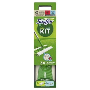 Swiffer Wetjet Balai Spray Kit complet 1 Balai Spray + 5 Lingettes + 1  Solution Nettoyante Liquide + 4 Piles - comparer les prix avec   - Publicité