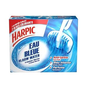 HARPIC Harpic Bloc Cuvette Eau Bleue Anti-Tartre Fraicheur Marine 2 Blocs Lot De 4 - Publicité