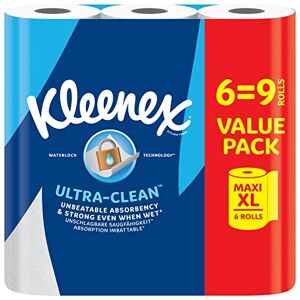 Kleenex ® Rouleau de cuisine Ultra Clean™, 6 rouleaux de cuisine Maxi XL (=9 rouleaux), absorption et résistance inégalées Papier essuie-tout Emballage 100% recyclable - Publicité