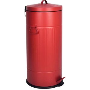 Conforama Poubelle cuisine 30 L RETRO coloris rouge