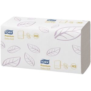 Tork Papier essuie-mains pliage en C Tork H3 Premium doux- Carton de 3000 Bleu clair