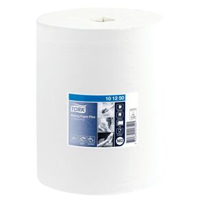 Bobine d'essuyage à dévidage central Tork Wiper 420 Maxi blanche - carton de 6 Aluminium - Publicité