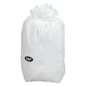 Sac poubelle blanc 100 litres NF - Colis de 200 Gris bleu