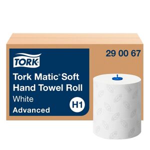 Rouleau d'essuie-mains Tork Matic H1 Advanced double épaisseur 150 m - Colis de 6 - Publicité