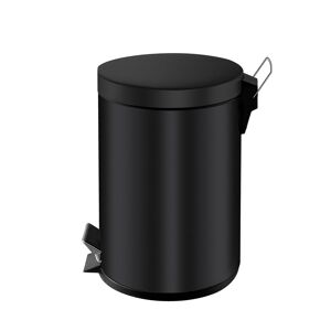 Poubelle métal noir à pédale ronde, 20 litres Magenta