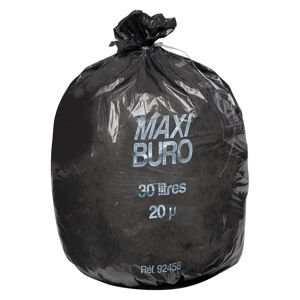 Maxiburo Sacs poubelle 30 litres lien indépendant Maxiburo - Carton de 500 Noir