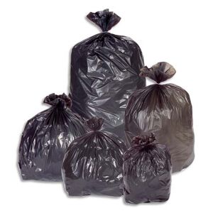 Sacs poubelles* Carton de 100 sacs poubelles 150 litres Noir 45 microns Blanc